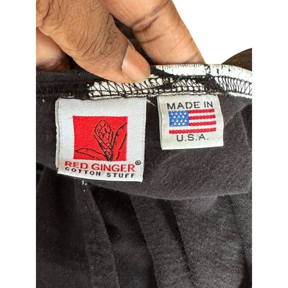 Vintage 90's Black with White Fish Print Stretchy Cotton Maxi Dress size Large - Picture 4 of 13